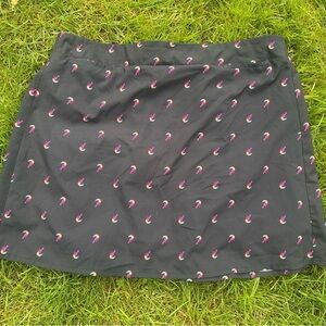 Croft & Barrow Plus Size XXL Skorts Skirt with shorts under Black w Pink Parrots